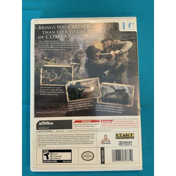 Call of Duty 3 (Nintendo Wii, 2006) - Picture 2 of 4